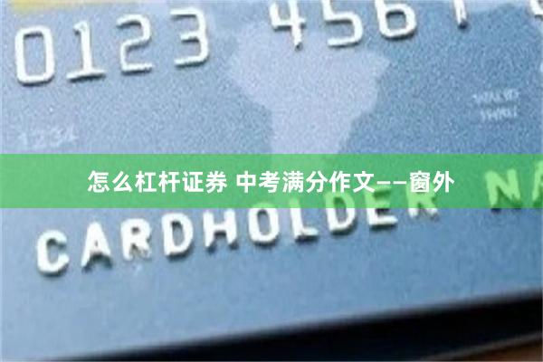 怎么杠杆证券 中考满分作文——窗外