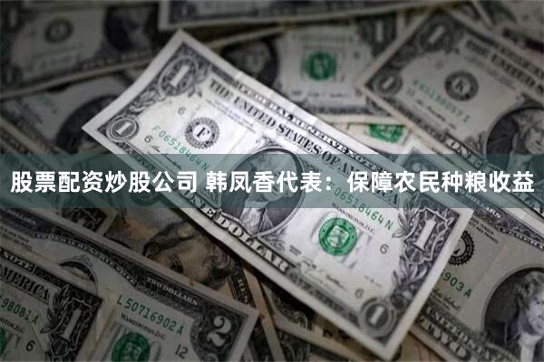 股票配资炒股公司 韩凤香代表：保障农民种粮收益